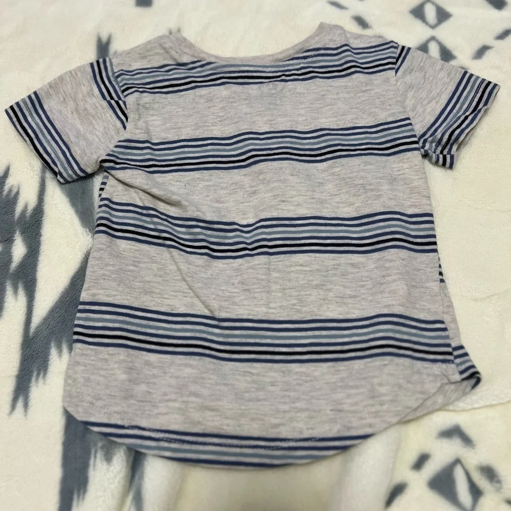 Volcom Gray and Blue Striped Tee